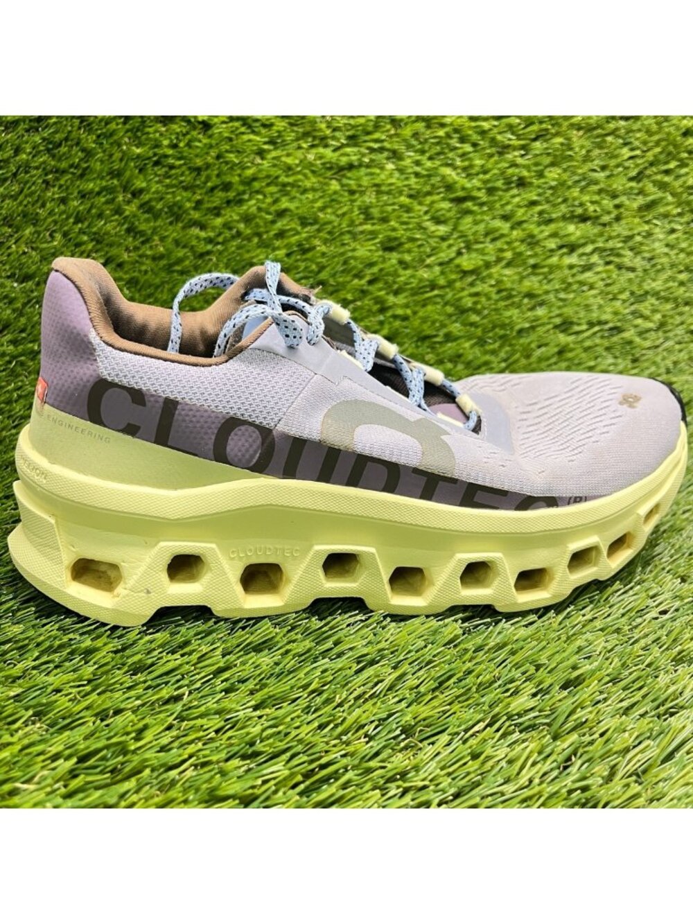 On Cloudmonster Womens Size 8.5 Purple Yellow Athletic Running Shoes Sneakers